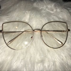 Gold Framed Clear Glasses (no prescription)